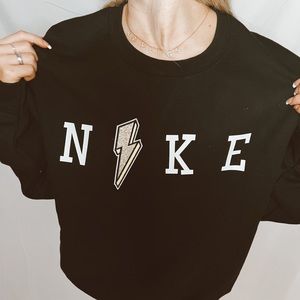 Black oversized nike crewneck + bolt ⚡️